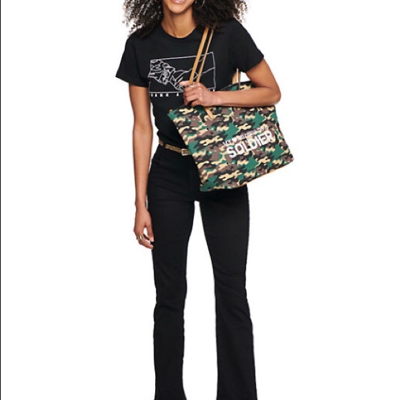 NWT- Camouflage “My 💝 Belongs to a Solider” Canvas Tote Bag - Picture 4 of 4